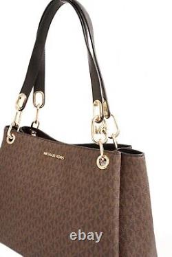 Michael Kors Bag Handbag Women's Bag Trisha LG Trpl Gusset Shldr New