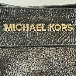 Michael Kors Black Leather Large Slouch Chain Shoulder Bag Jet Set Tote