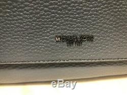 Michael Kors Bryant Large EW Messenger Laptop Bag Pebbled Leather Lt Denim $448