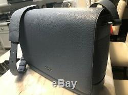 Michael Kors Bryant Large EW Messenger Laptop Bag Pebbled Leather Lt Denim $448