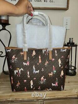 Michael Kors Carter Large Open Tote Brown Multi Color NWT $328
