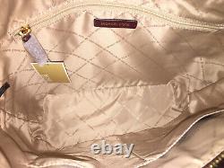 Michael Kors Charlotte Ciara Large Zip Tote Shoulder Bag Merlot Wine Leather
