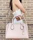 Michael Kors Ciara Large Satchel Bag Leather Pink Powder Blush Ballet Vanilla Mk