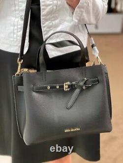 Michael Kors Emilia Large Leather Satchel Bag Black