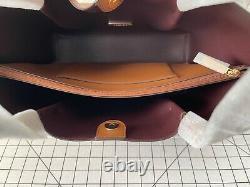Michael Kors Emilia Large Shoulder Bag Leather Purse Tote Handbag in Luggage