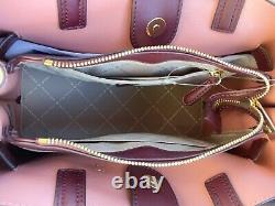 Michael Kors Emilia Large Triple Compartment Satchel Merlot Pebbled Leather