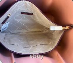 Michael Kors Emilia Large Triple Compartment Tote Leather Shoulder Bag Merlot