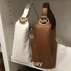 Michael Kors Fulton Large Hobo Shoulder Bag Brown Leather 35S0GFTH3L NWT $398
