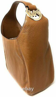Michael Kors Fulton Large Hobo Shoulder Bag Brown Leather 35S0GFTH3L NWT FS