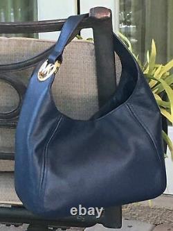 Michael Kors Fulton Large Hobo Shoulder Bag Navy Leather 35S0GFTH3L NWT $398 Ret