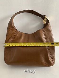 Michael Kors Fulton Pebbled Leather Luggage Brown Large Hobo Shoulder Bag NWOT