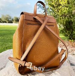 Michael Kors Ginger Large Backpack Abbey Drawstring Pebbled Leather Luggage