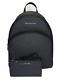Michael Kors Ginger Medium Abbey Backpack Black + Jet Set Zip Around Wallet