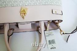 Michael Kors Gramercy Large Satchel Pvc Leather Shoulder Bag Mk Vanilla Pink