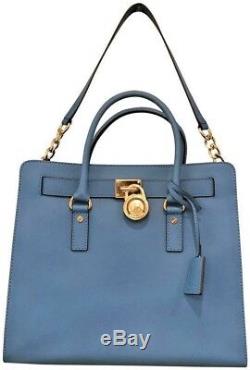 Michael Kors Hamilton Cornflower Blue Saffiano Leather Tote Bag Purse $358 Nwt