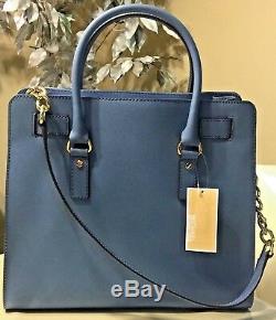 Michael Kors Hamilton Cornflower Blue Saffiano Leather Tote Bag Purse $358 Nwt