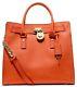 Michael Kors Hamilton Large Ns Orange Saffiano Leather Tote Bag Purse $358 Nwt