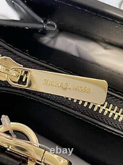 Michael Kors Hope Large Satchel Shoulder Bag Tote Purse Black Leather Gold
