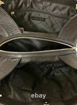 Michael Kors Jet Set Chain Black Pebbled Leather Large Shoulder Tote Bag Purse