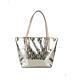 Michael Kors Jet Set East West Mirror Pale Gold Metallic Patent Leather Tote Nwt