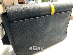 Michael Kors Jet Set Signature Mens Cooper Laptop Messenger Bag Blue Multi $448