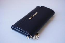 Michael Kors Jet Set Travel Saffiano Leather Large Trifold Wallet Black/gold