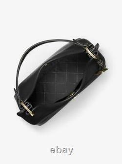 Michael Kors Joan Large Black Pebbled Leather Shouchy Shoulder Bag, handbag
