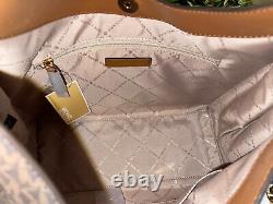 Michael Kors Joan Large Slouchy Shoulder Bag Hobo Totw Mk Brown Signature $428