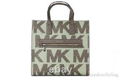 Michael Kors Kenly Large Graphic Army Green North South Tote Crossbody Handbag
