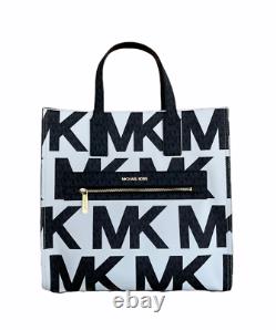 Michael Kors Kenly Large Graphic Logo Tote Satchel Shoulder Bag PVC MK Signature