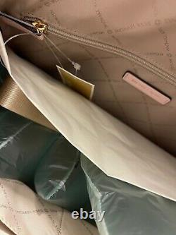 Michael Kors Kenly Large Tote MK Logo Signature PVC Bag Powder Blush Pink Brown