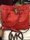 Michael Kors Large Hamilton Tote/satchel In Stunning Red Saffiano Leather
