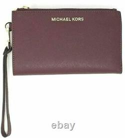 Michael Kors Large Leather Satchel Shoulder Bag Tote Handbag + Double Zip Wallet