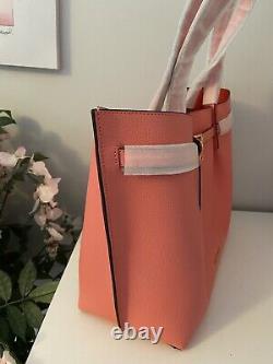 Michael Kors Large Leather Tote Bag EMILIA BNWTS Grapefruit 35H0GU5T9T