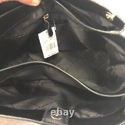Michael Kors Large Trisha Shoulder Tote Bag Handbag Purse Satchel Black Leather