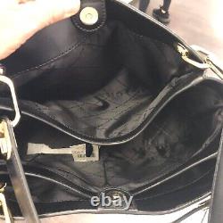Michael Kors Large Trisha Shoulder Tote Bag Handbag Purse Satchel Black Leather