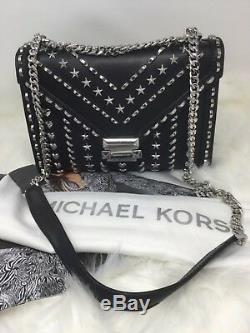 Michael Kors Large Whitney Silver Studded Shoulder Bag