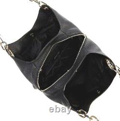 Michael Kors Lillie Black Leather Gold Chain Large Tote Shoulder Bag? Nwt