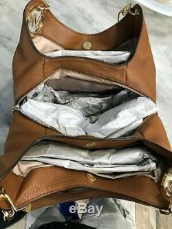 Michael Kors Lillie Large Chain Shoulder Tote Hobo Bag Luggage Msrp 398 New