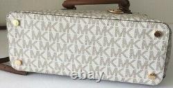 Michael Kors Lynn Vanilla Logo Monogram Large Satchel Bag Crossbody? Nwt
