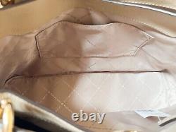Michael Kors Nicole Large Leather Shoulder Tote Bag Bisque
