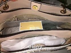 Michael Kors Nicole Large Shoulder Tote Bag Mk Vanilla Signature Ballet $448