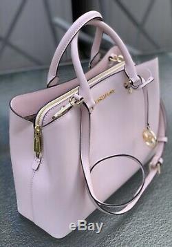 Michael Kors Pink Blossom Leather Savannah Large Satchel Tote Handbag