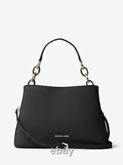 Michael Kors Portia Black Saffiano Large Leather Shoulder Crossbody Bag