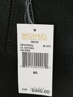 Michael Kors Reese Large Black Gold Double Zip Leather Satchel Bag Purse? Nwt