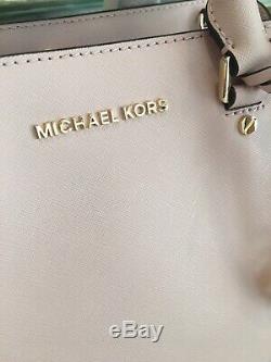 Michael Kors Savannah Large Satchel Bag Blossom Pink Leather + Wallet Set $586