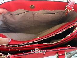 Michael Kors Savannah Leather Large Dark Sangria Satchel Crossbody Handbag Bag