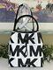 Michael Kors Suri Large Backpack Shoulder Bag Graphic Logo Black White Signature