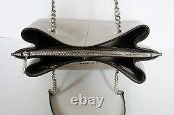 Michael Kors Teagen Long Drop Leather Chain Satchel Shoulder Bag Pearl Grey