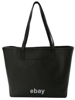 Michael Kors Tote Bag Black Large Saffiano Leather Gold Tone Logo Travel Shopper